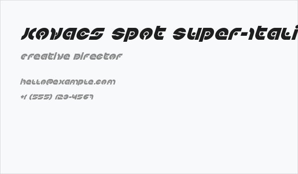 Kovacs Spot Super-Italic Business Card