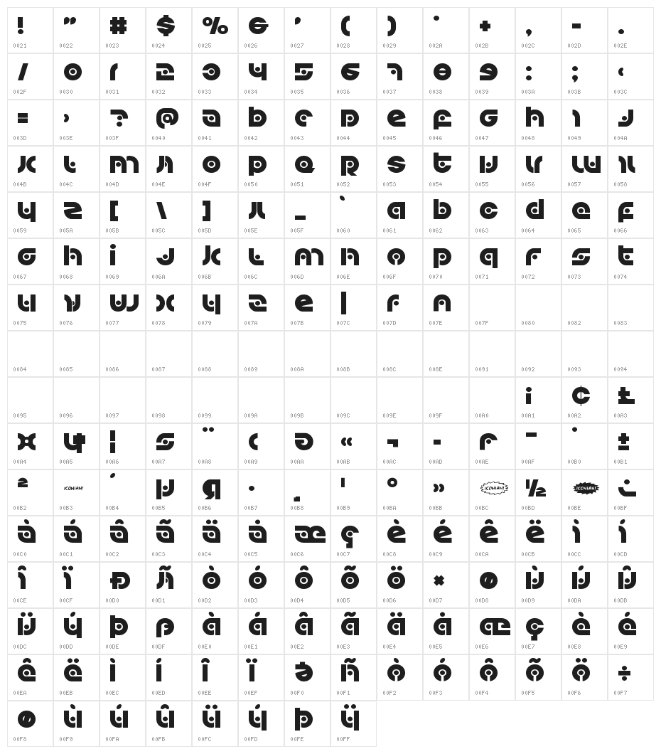 Kovacs Spot Title Character Map