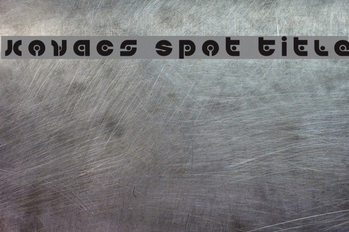 Kovacs Spot Title Example 3