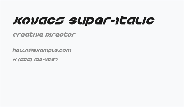 Kovacs Super-Italic Business Card