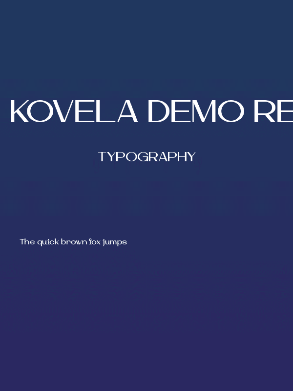 Kovela DEMO Regular Poster