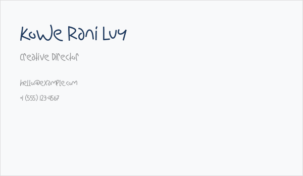 Kowe Rani Luy Business Card
