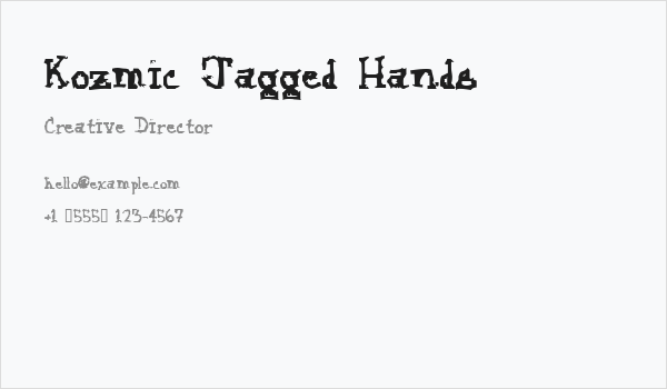 Kozmic Jagged Hands Business Card