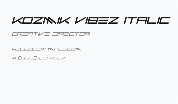 Kozmik Vibez Italic Business Card