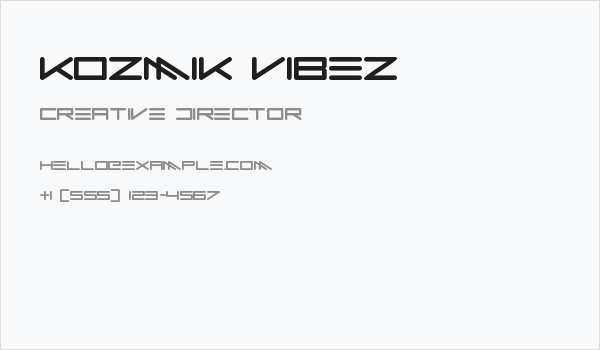 Kozmik Vibez Business Card