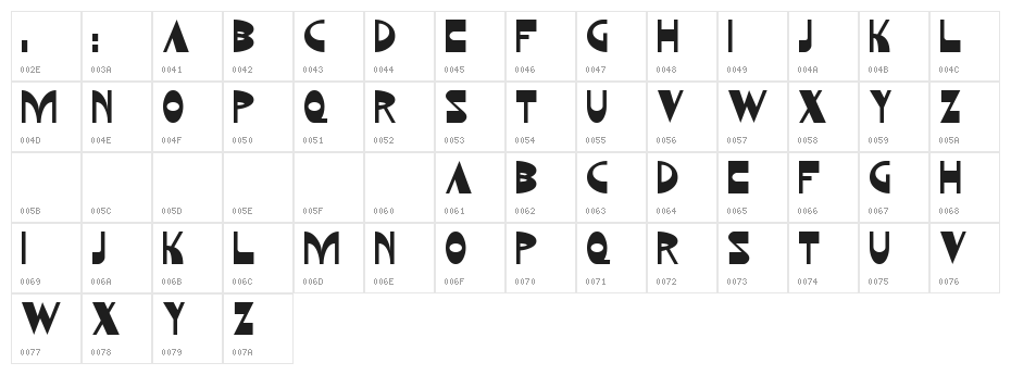 Kozmonauta 2 Character Map