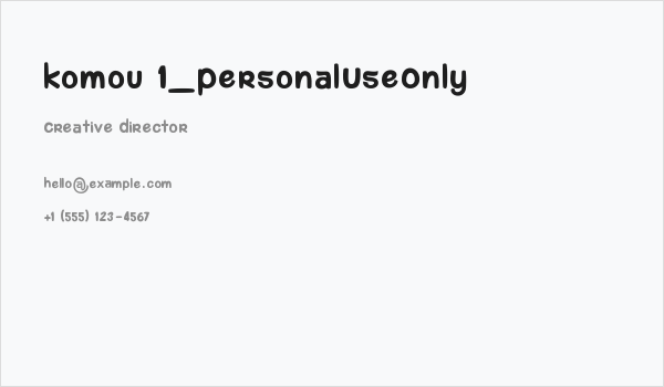 komou 1_PersonalUseOnly Business Card