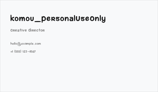 komou_PersonalUseOnly Business Card