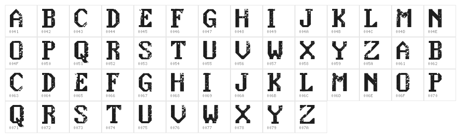 konquer Regular Character Map
