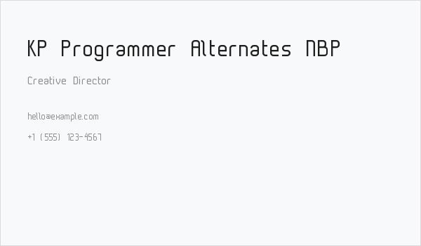 KP Programmer Alternates NBP Business Card