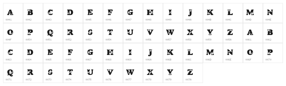KR A Day At The Zoo Character Map