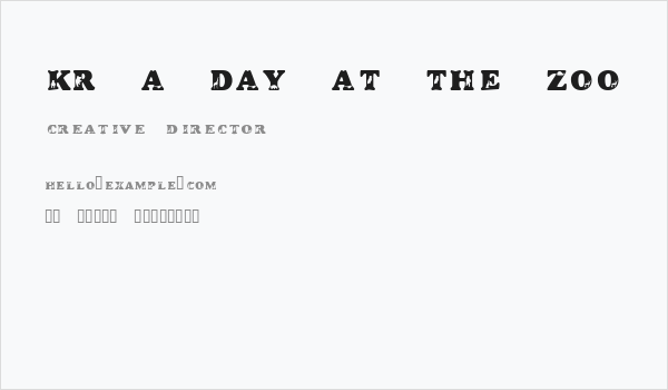 KR A Day At The Zoo Business Card