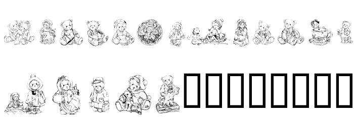 KR Adorable Teddies Font LOWERCASE