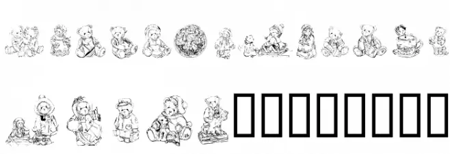 KR Adorable Teddies Caratteri MINUSCOLO