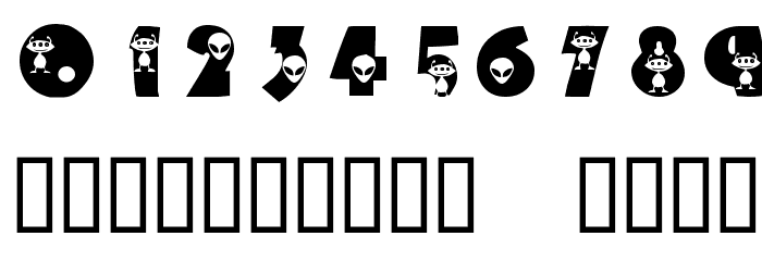 KR Alien Schriftart Anderer Schreiben