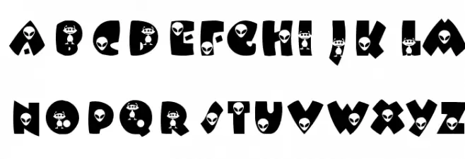 KR Alien Шрифта ВЕРХНИЙ