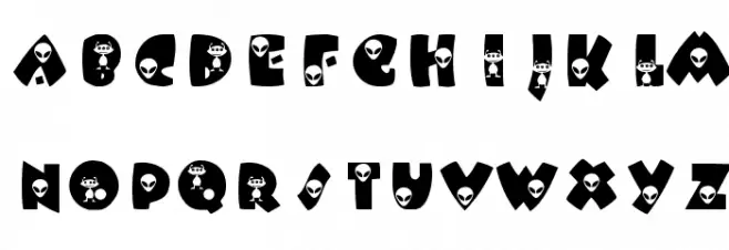 KR Alien फ़ॉन्ट लोअरकेस