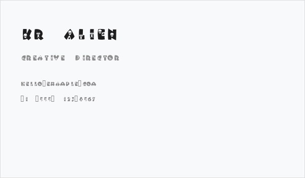 KR Alien Business Card