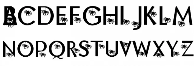 KR Along Came A Spider Font UPPERCASE
