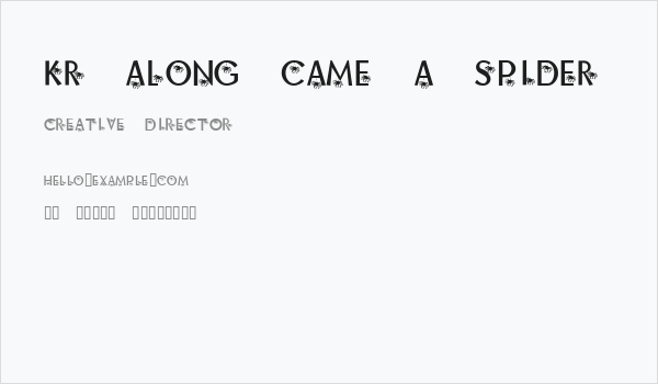 KR Along Came A Spider Business Card