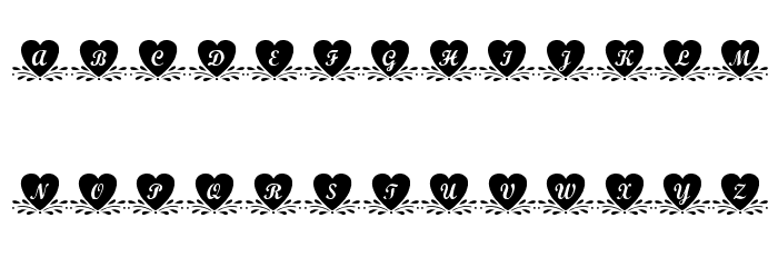 KR Amish Heart Font LOWERCASE
