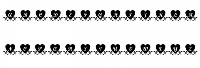 KR Amish Heart Caratteri MINUSCOLO