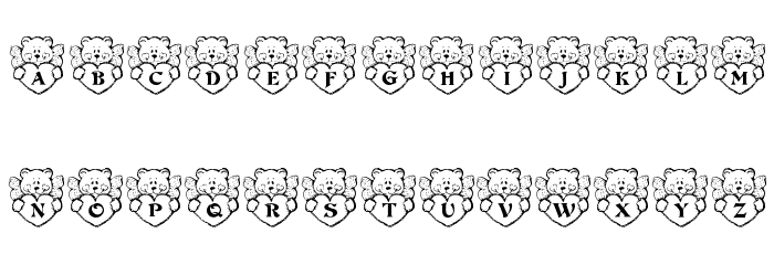 KR Angel Bear Font LOWERCASE