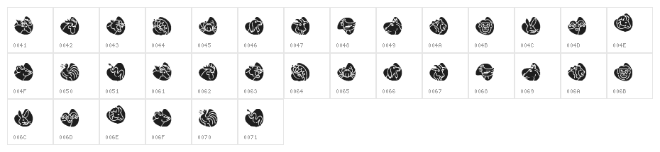 KR Animal Dings Character Map