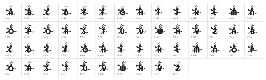 KR Ants Character Map