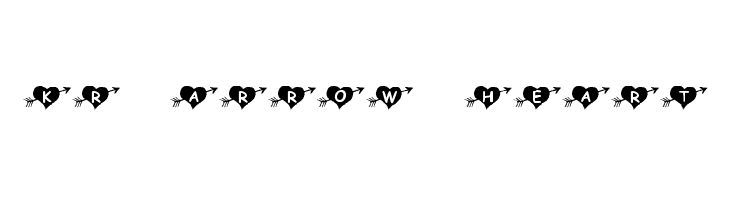 KR Arrow Heart Font