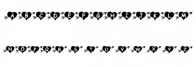 KR Arrow Heart Шрифта ВЕРХНИЙ