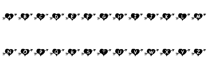 KR Arrow Heart Font LOWERCASE