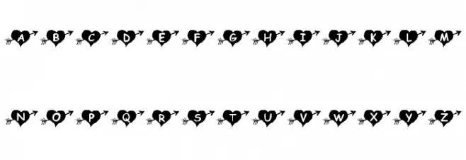 KR Arrow Heart Font LOWERCASE