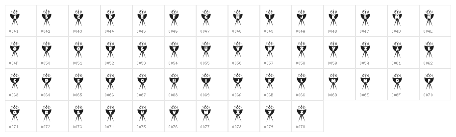 KR BBQ Character Map