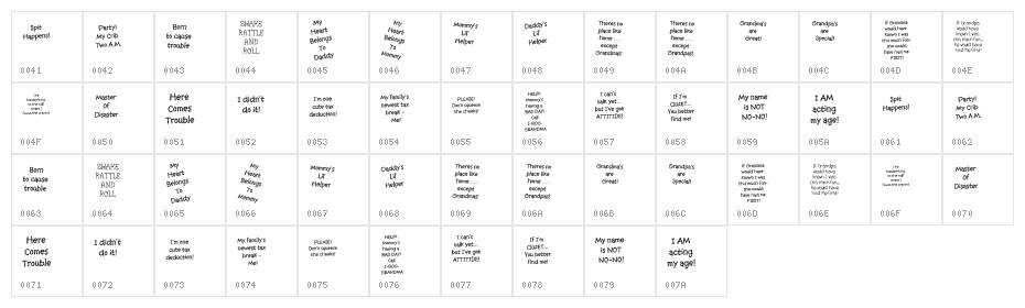 KR Babiez Character Map
