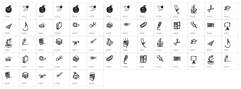 KR Back To School Dings Character Map
