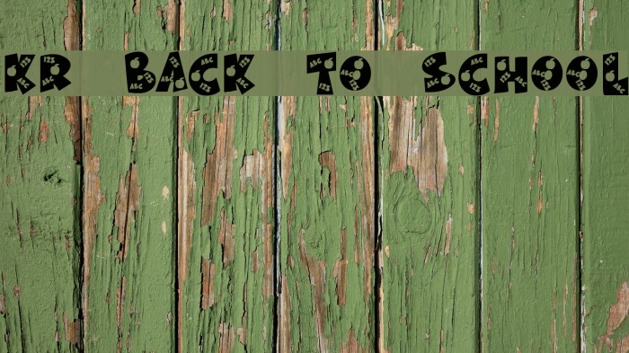KR Back To School Font examples