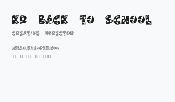KR Back To School Business Card