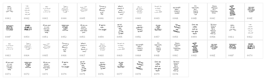 KR Bad Girlz Character Map