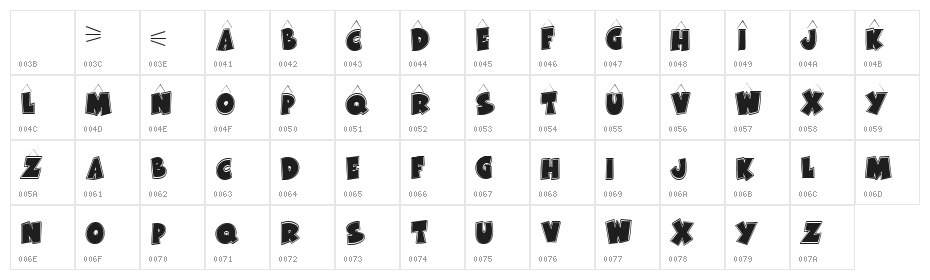 KR Bad Kitty Character Map