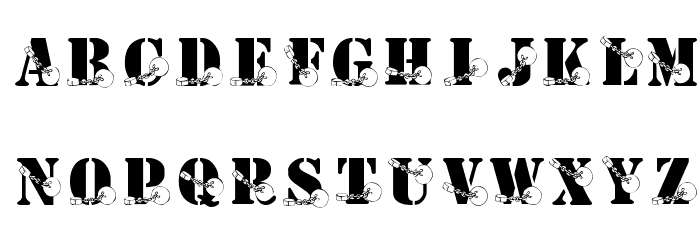KR Ball N Chain Font LOWERCASE