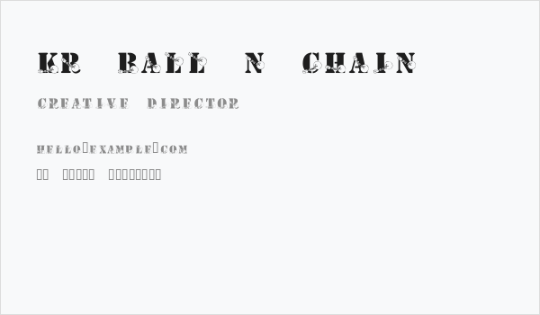 KR Ball N Chain Business Card