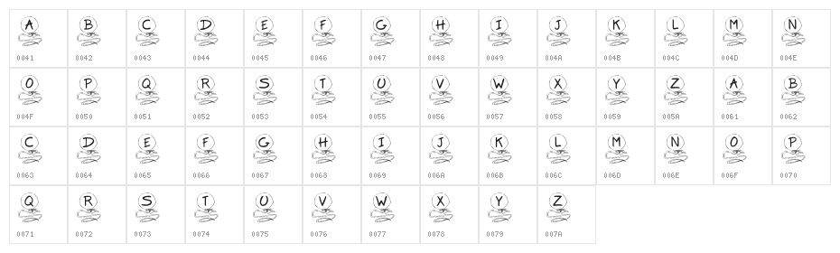 KR Balloon Character Map