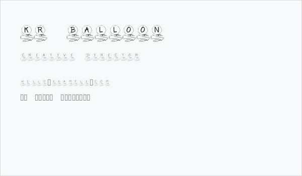 KR Balloon Business Card