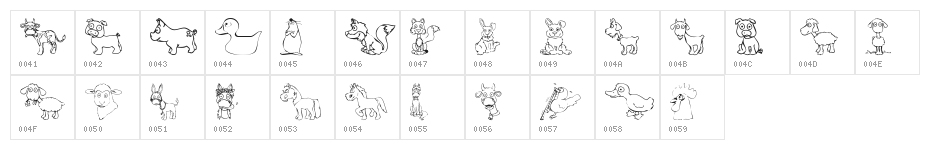 KR Barnyard Scraps Character Map