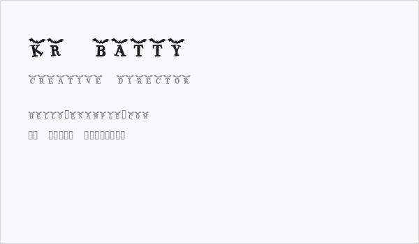 KR Batty Business Card