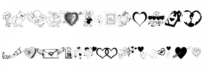 KR Be Mine خط أحرف كبيرة