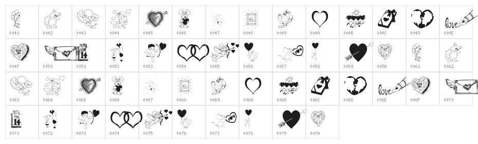 KR Be Mine Character Map