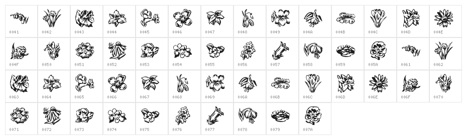 KR Beautiful Flowers 2 Character Map