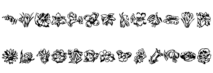KR Beautiful Flowers 2 Font LOWERCASE
